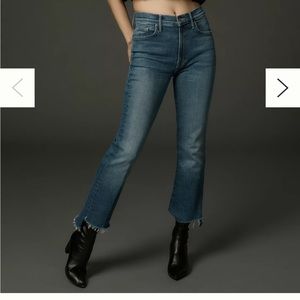 MOTHER The Insider Crop Step Fray Jeans in Work Hard Play Hard